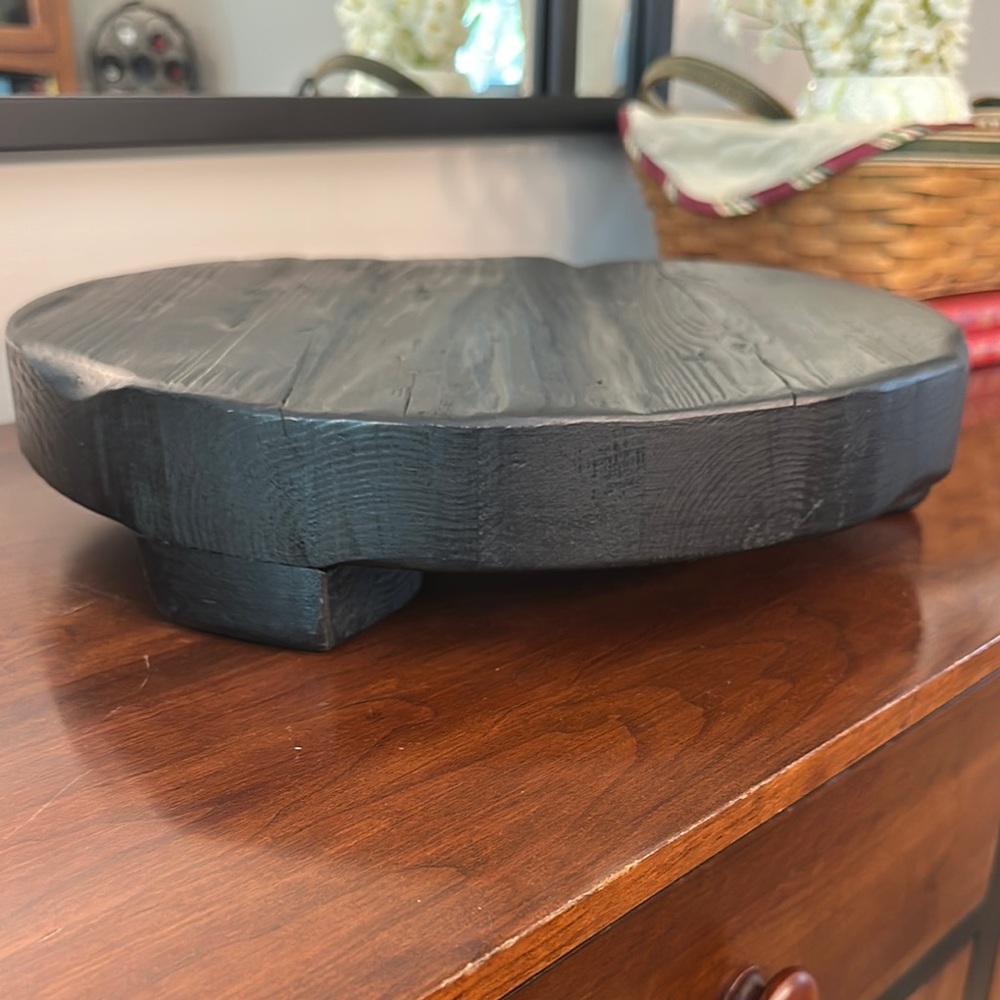 Rustic Black Wooden Serving Platter